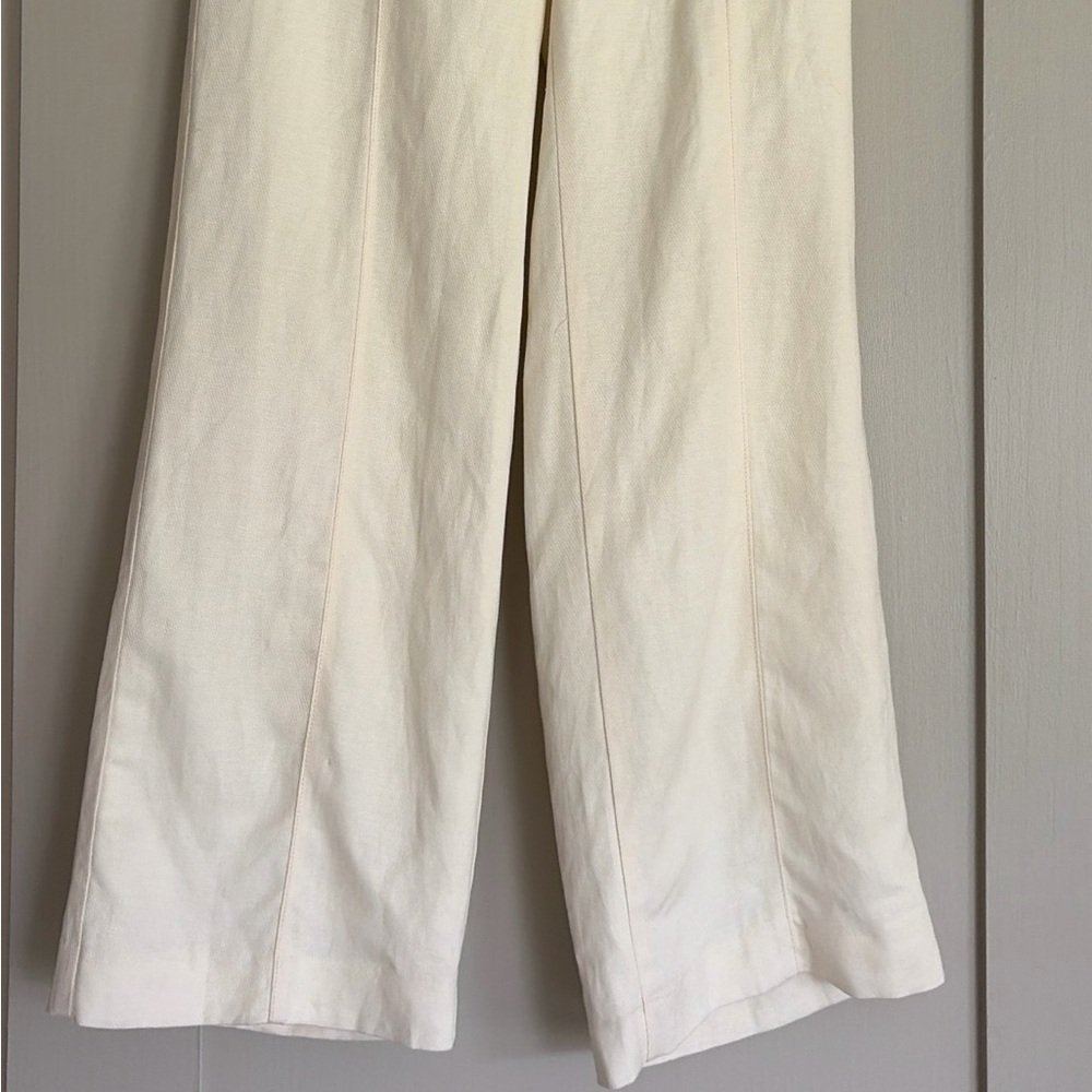 Ann Taylor High-Rise Wide Leg Cream Trouser Size 0 - Picture 3 of 10